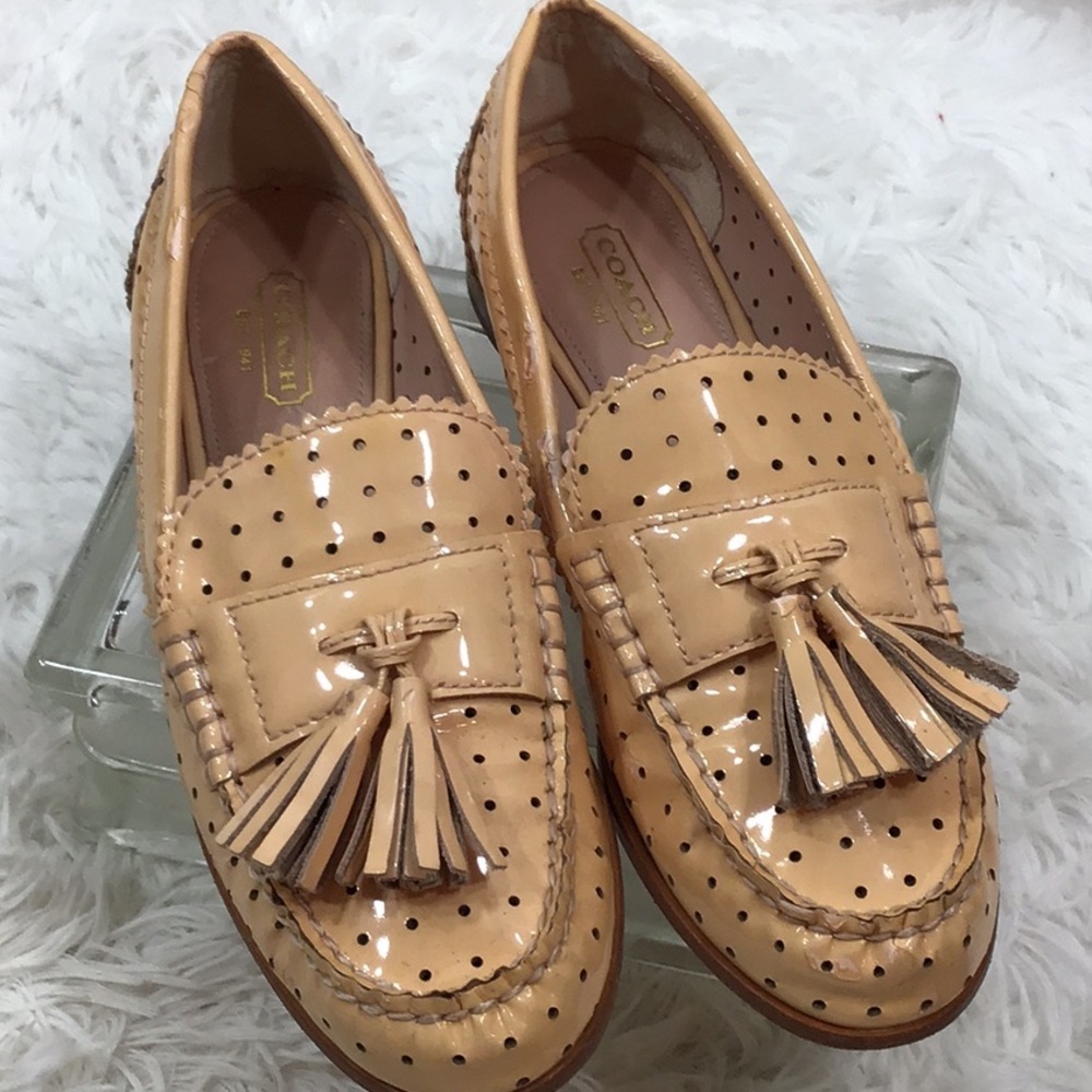 Coach patent leather Haydee tassel loafers 6.5